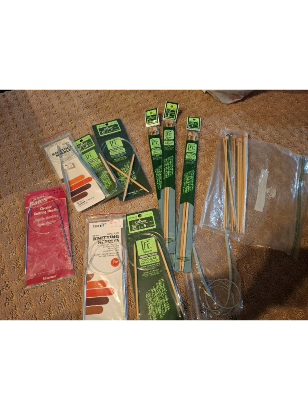 Clover Bamboo Wood Knitting Needles ~  Various Sizes, Circular ~ Lot of 10+,